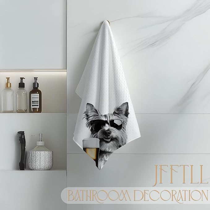 Funny Yorkshire Terrier Beer Kitchen Towels, Yorkshire Terrier Gifts Dish Tea - Image 4