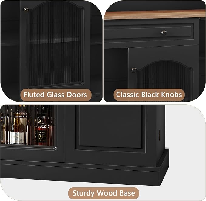 ARTPOWER Farmhosue Coffee Bar Cabinet - Image 3