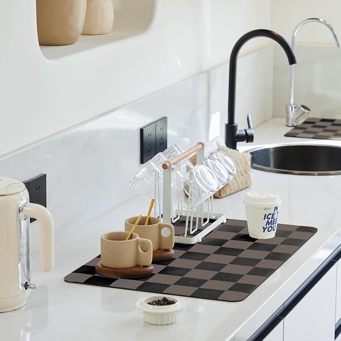 Ohocut Checkered Dish Drying Mat by Ohocut
