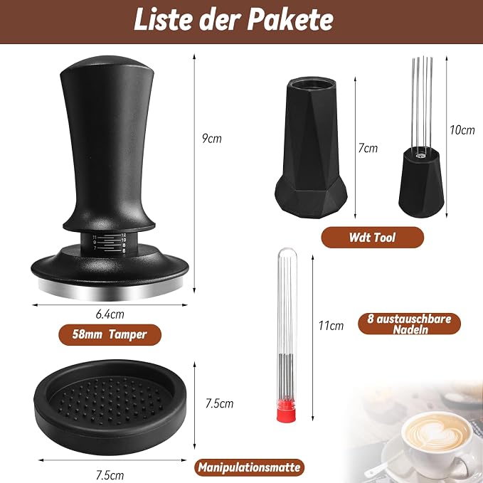58mm Espresso Accessories Kit, Espresso Tamper Tools, 58mm Tamper - Image 2
