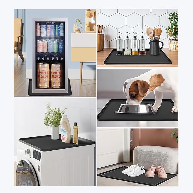 Mini Fridge Mat, 19.7x19.7x0.6 Inch Silicone Protective Drip Tray - Image 5