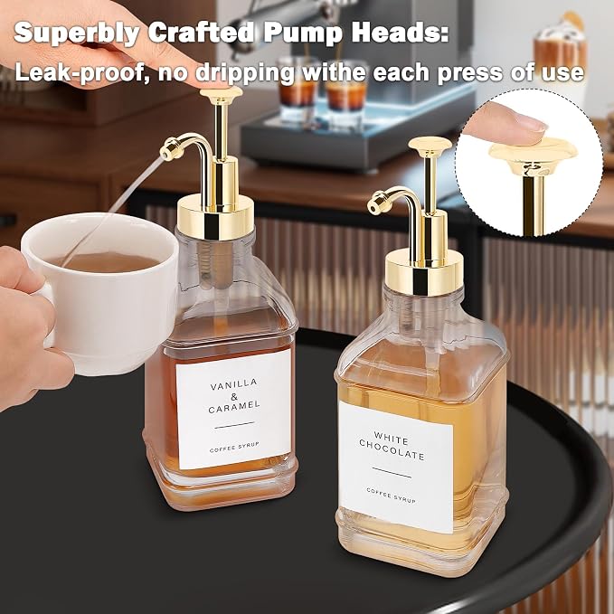 Coffee Syrup Dispenser for Coffee Bar, Refillable Maple Syrup Storage, Coffee - Image 3