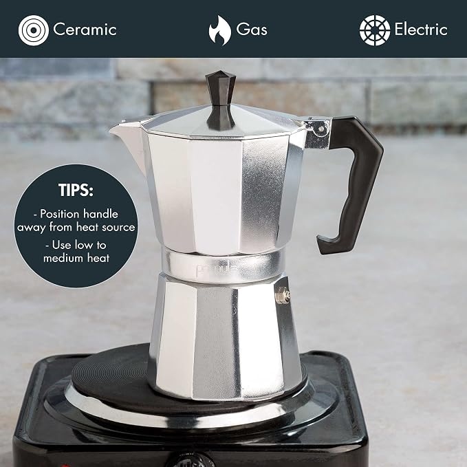 Primula Stovetop Espresso Maker and Handheld Electric Milk Frother Gift Set - Image 4