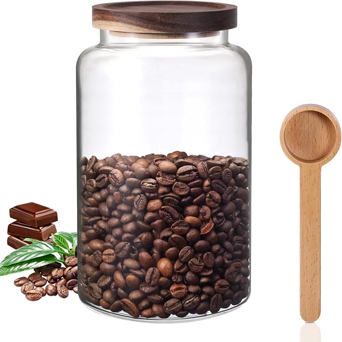 Large Glass Coffee Storage Jar by OULOVECO