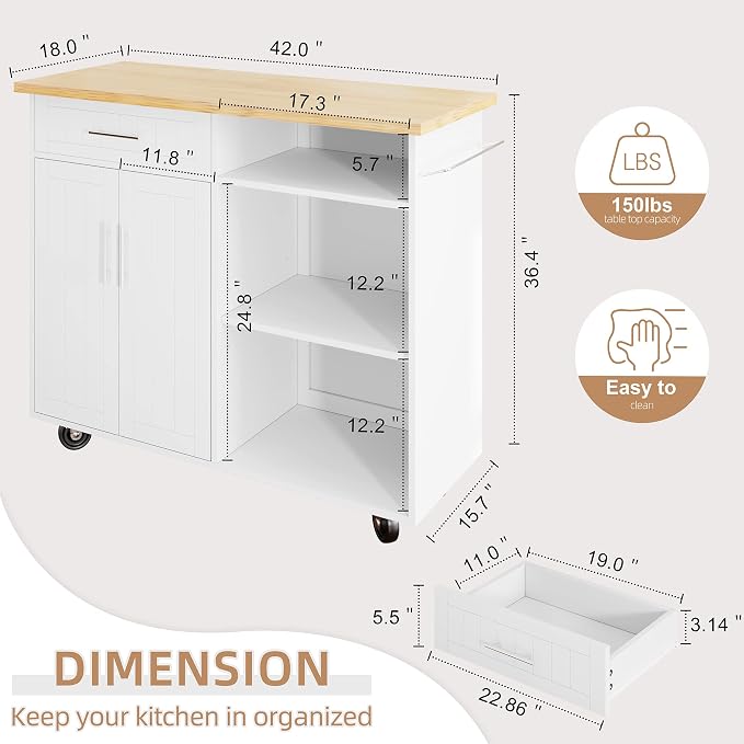 Shintenchi Kitchen Island Cart - Image 3