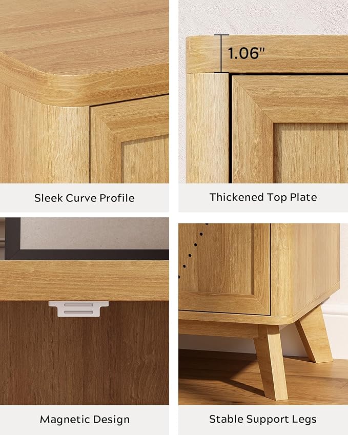 EYYTHUNG Curved Buffet Cabinet Set of 2 - Image 6