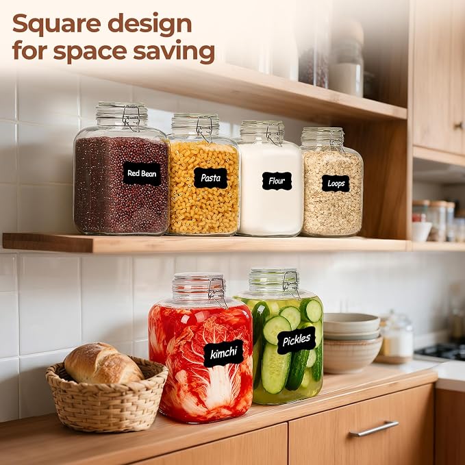 ComSaf 1.1 Gallon Square Glass Jars 2-Pack - Image 6