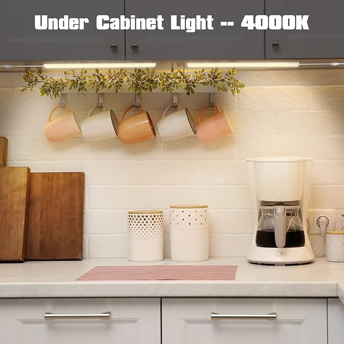 Under Cabinet Lights, 12 Inch Dimmable LED Under Cabinet Lighting, Natural - Image 2