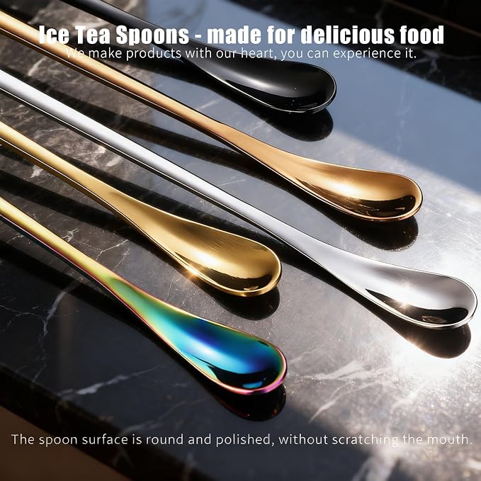 Long-handled Coffee spoons, 7.6 Inch Ice Tea Spoons, Coffee Stirrers, Ice Cream - Image 4