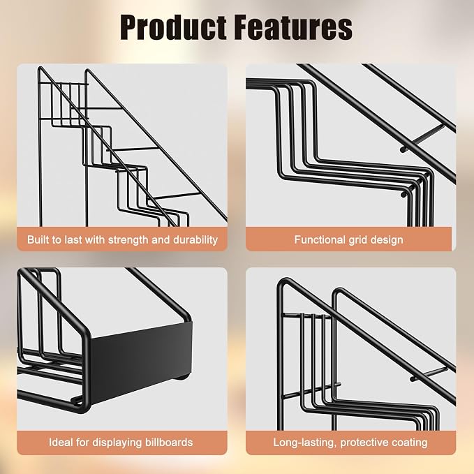 Coffee Syrup Rack for 4 Bottles, Tiered Coffee Syrup Organizer & Holder - Image 3