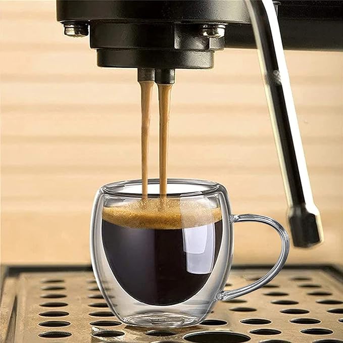 8oz Double Walled Glass Coffee Mugs - Image 7