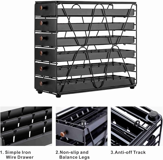 ZCDCP Coffee Pod Holder, 6 Tiers Coffee Pod Drawer - Image 5