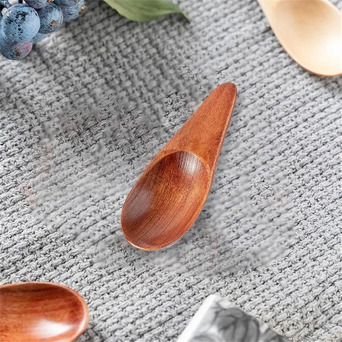 3 Pieces Mini Wooden Spoons, Small Salt Spoon - Image 3