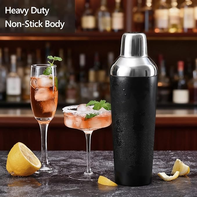 Etens Insulated Cocktail Shaker Black - 23oz Double Wall Vacuum Stainless Steel - Image 2
