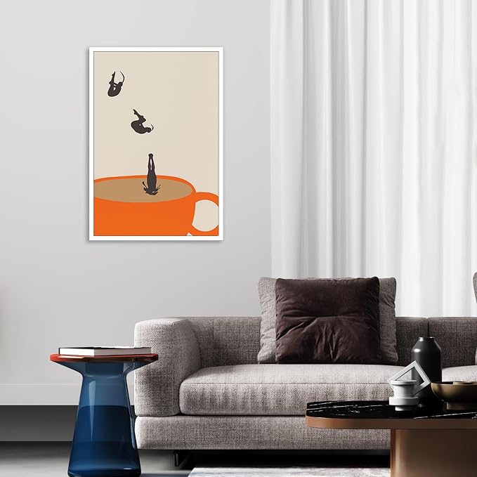 Retro Coffee Diver Canvas Wall Cafe Art Wall Modern Preppy Decor Fun Retro - Image 3