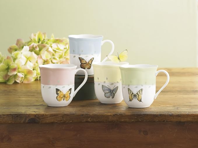 Lenox Coffee Mug Set, Butterfly Meadow Colors 4-Piece Mug Set, Service - Image 5