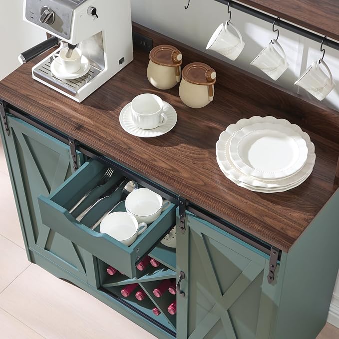 Wnutrees Farmhouse Coffee Bar Cabinet - Image 3