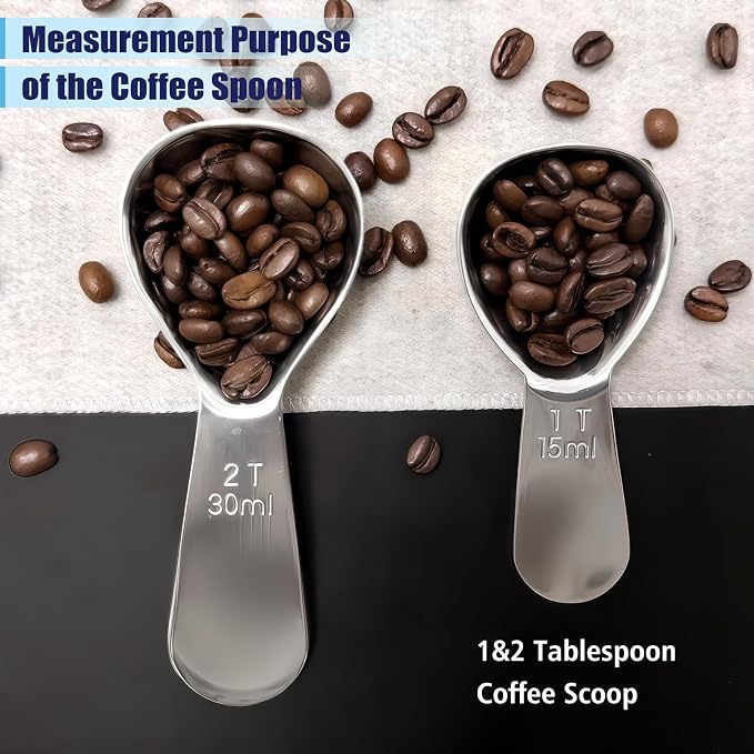 2Pcs 30ml Coffee Scoop 2 Tablespoon, 304 Stainless Steel Measuring Coffee Scoop - Image 7