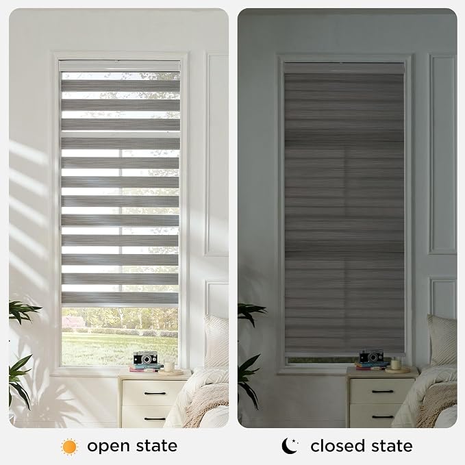 Joydeco Cordless Zebra Blinds for Windows, Dual Layer Free-Stop Zebra Shades - Image 3