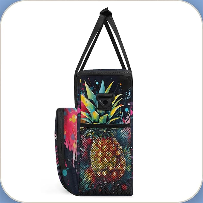 Pineapple Coffee Maker Carring Bag, Large Insulated Storage Organizer Case Tote - Image 4
