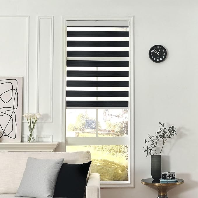 Joydeco Cordless Zebra Blinds for Windows, Dual Layer Free-Stop Zebra Shades - Image 6