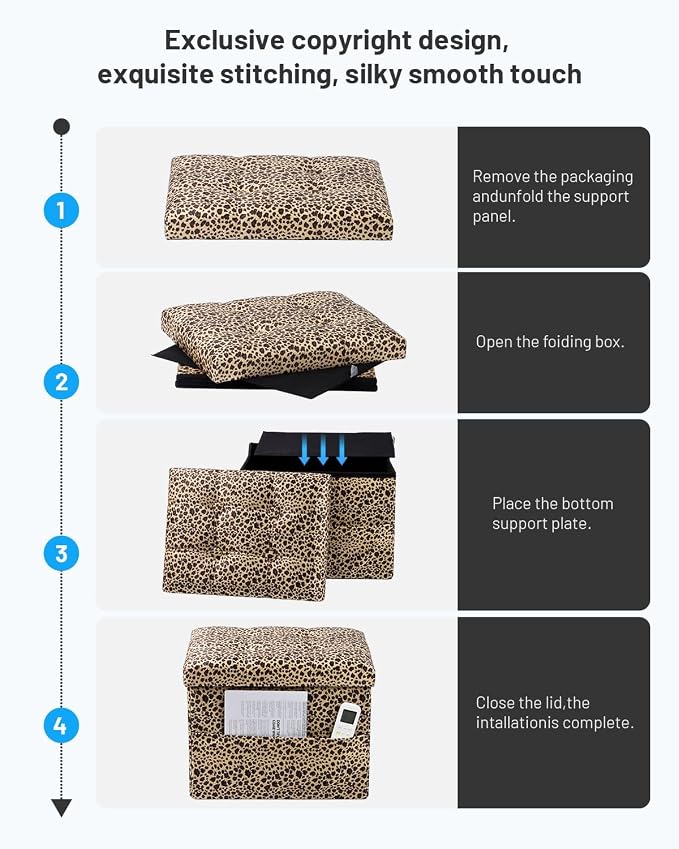 Bsketa Storage Ottoman Foot Rest Stool, Small Velvet Storage Ottomans Bench - Image 8