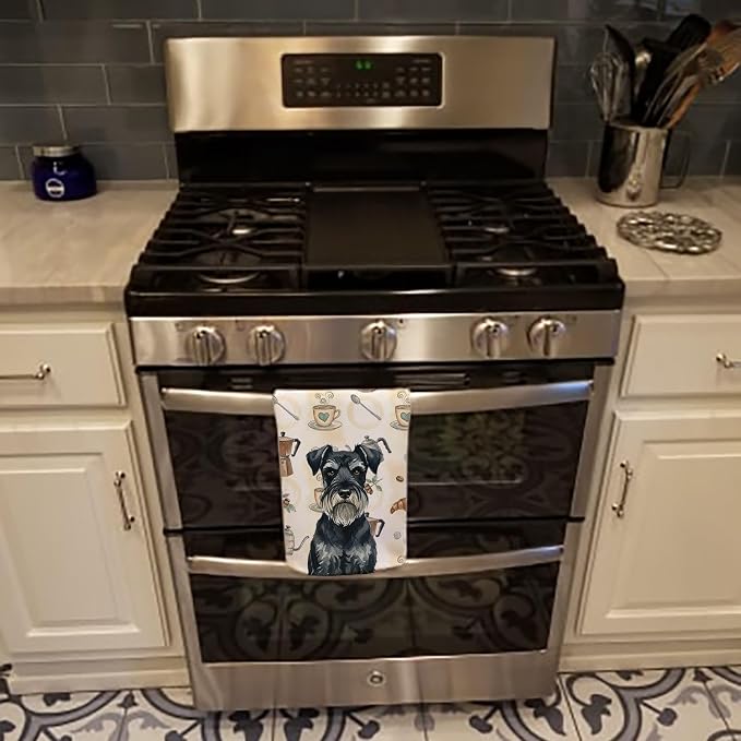 Caroline's Treasures Standard Schnauzer Coffee Bar Kitchen Towel Velour Plush - Image 5