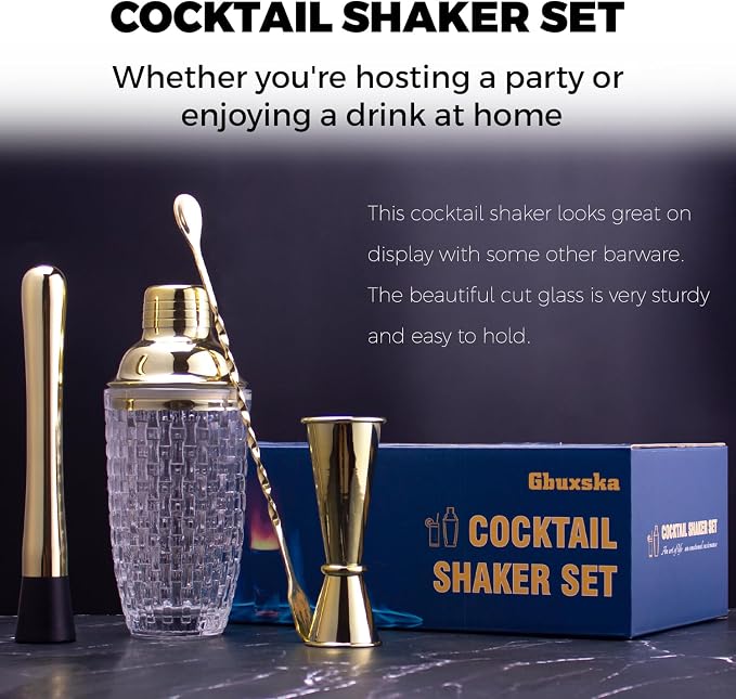 Gold Cocktail Shaker Set - Image 5