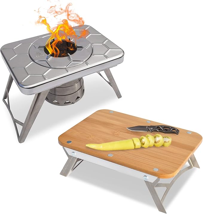 nCamp K2G Basic Compact Cooking Stove and Prep Surface Board Outdoor Camping by nCamp