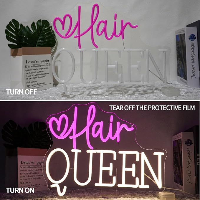 Hair Queen Neon Sign Dimmable Barber Shop Neon Light Sign - Image 5