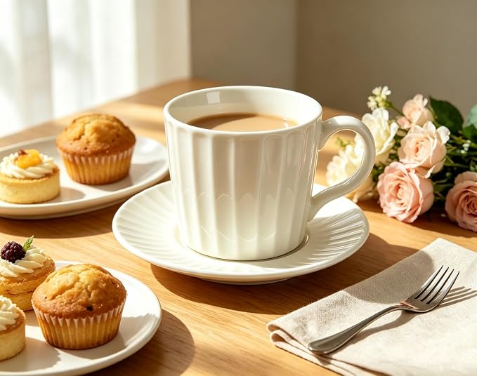 Ceramic Coffee Cup, 8 oz Cappuccino Cups - Image 7