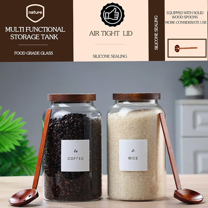 2 Pack Large Glass Storage Jars - Image 6
