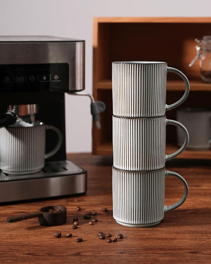 famiware Coffee Mug Set for 4, Star 12 oz Catering Mugs Cup Set - Image 6