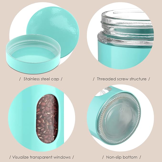 6 Pack Kitchen Canisters Set 20 oz Airtight Stainless Steel Canister Food - Image 4