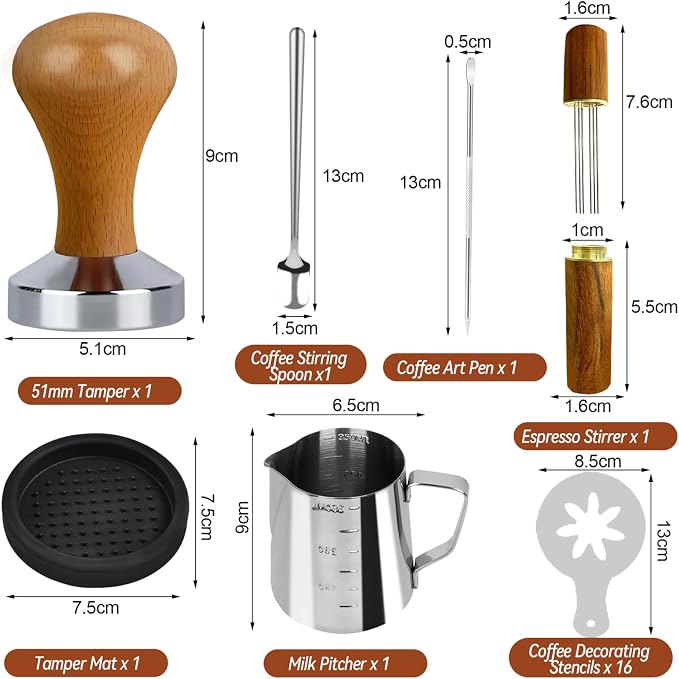 22 PCS Espresso Tamper Set, Espresso Accessories Barista Kit - Image 2