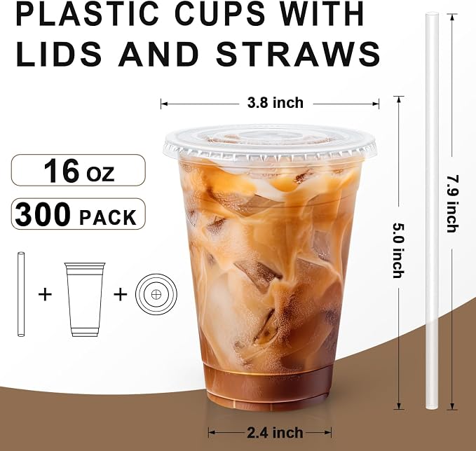 Lamosi 300 Pack Clear Plastic Cups - Image 2