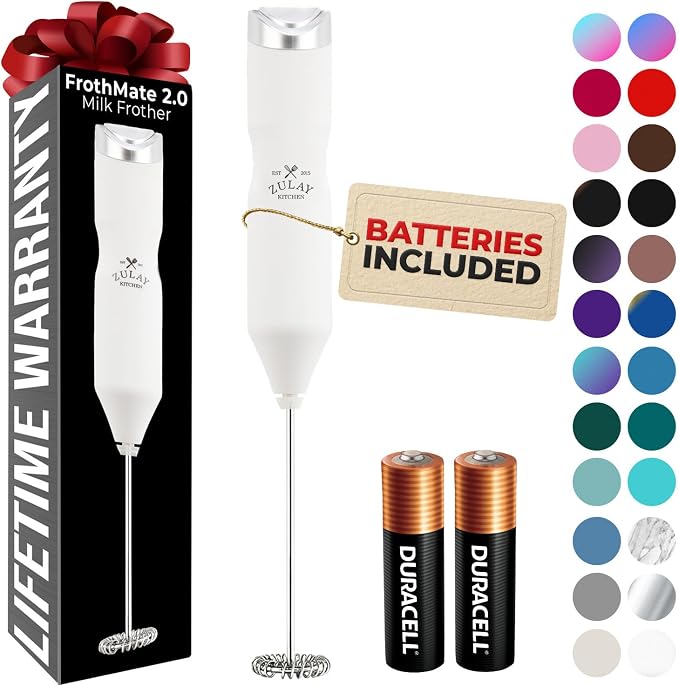 Zulay Kitchen Powerful Frother Wand AA Batteries Included, Ultra Fast Handheld by ZulayKitchen