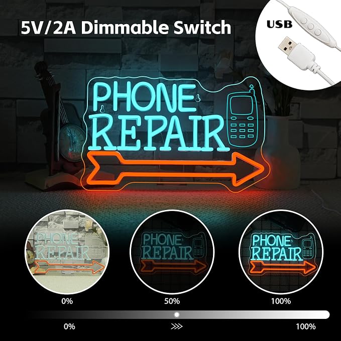 Looklight Phone Repair Neon Sign Arrow Neon Lights - Image 6