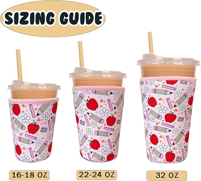 Reusable Insulated Neoprene Iced Coffee Cup Sleeve, Durable Drink Sleeve - Image 5