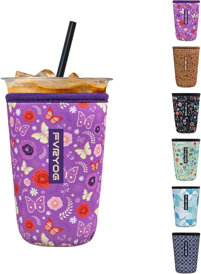 Reusable Insulated Neoprene Iced Coffee Sleeves by Fvryog