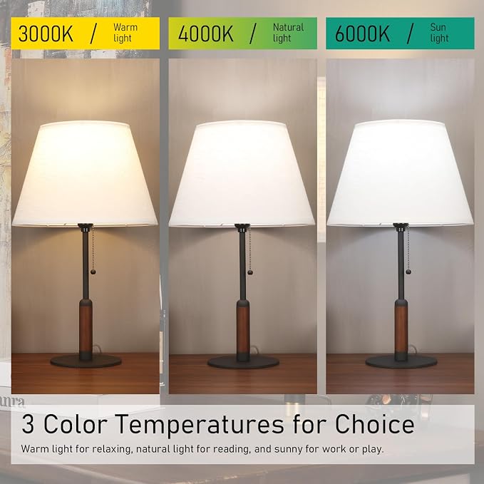 21" Modern Bedside Lamp Mid Century Table Lamp, Pull Chain Nightstand Lamp - Image 5