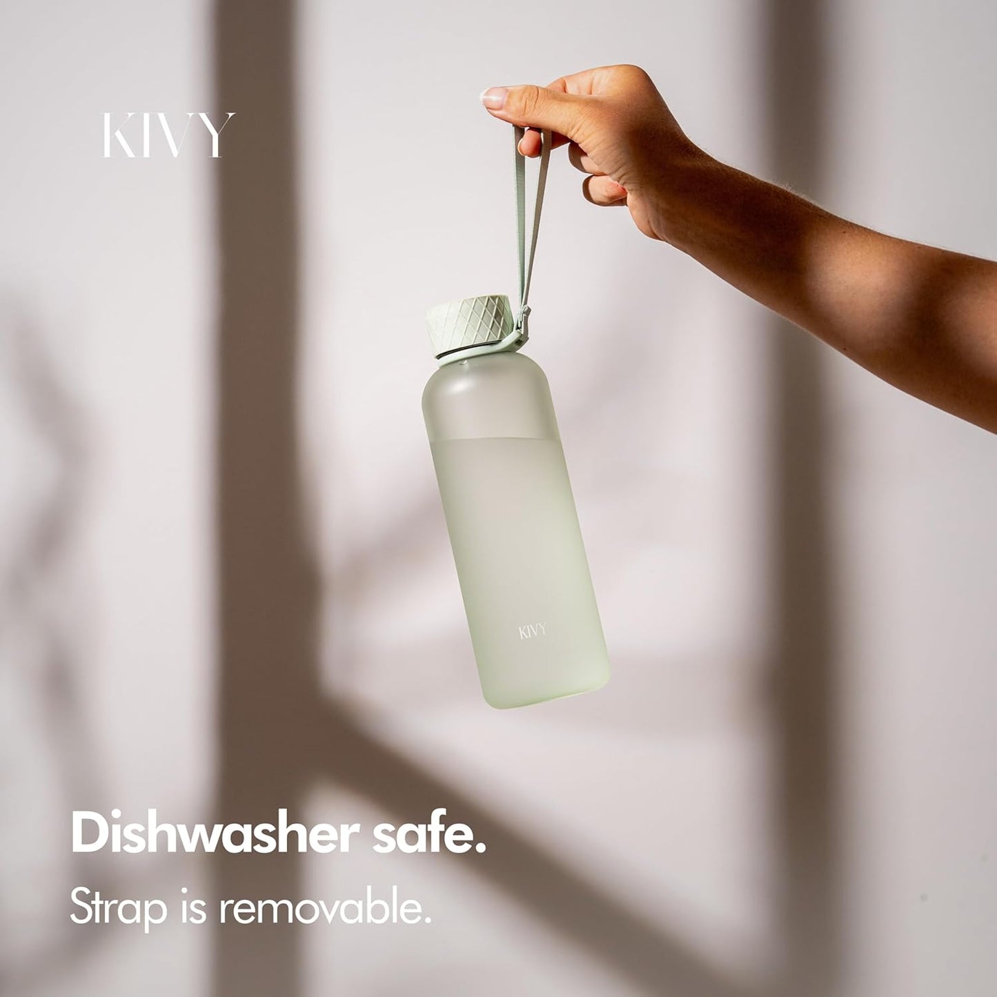 KIVY Slim Water Bottle 22oz [Lightweight & Shatterproof] - Small Drinking Waterbottle - Tritan Bottle Without Straw for School, Sport & Travel - Drinking Bottle Dishwasher Safe, BPA Free