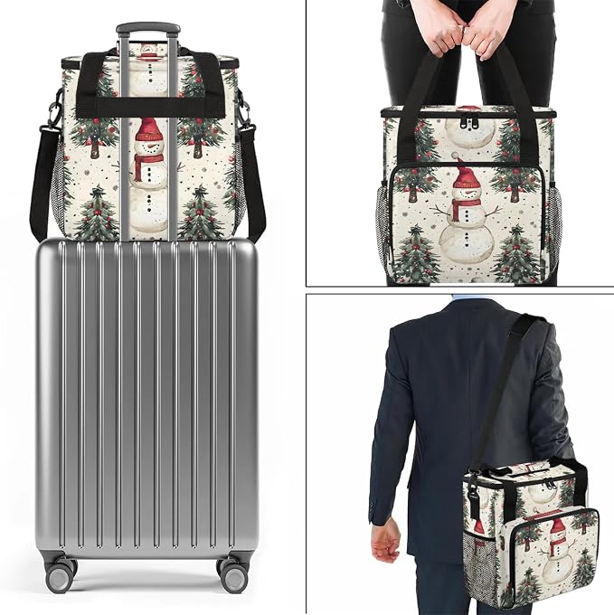 Christmas Snowman Tree Coffee Maker Carring Bag, Large Insulated Storage - Image 7