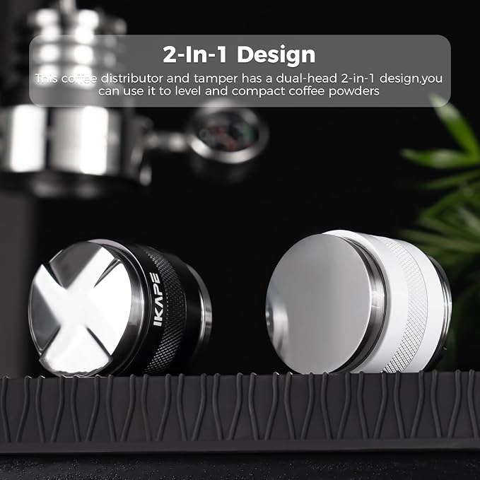 IKAPE Coffee Products, 58mm Coffee Distributor & Hand Tamper, Adjustable Depth - Image 3