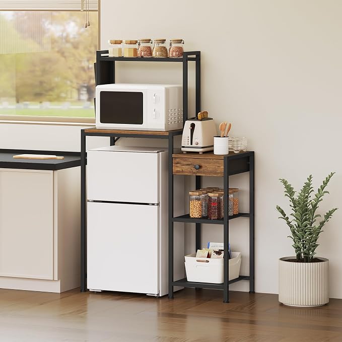 MAHANCRIS Mini Fridge Stand, Bakers Rack - Image 3