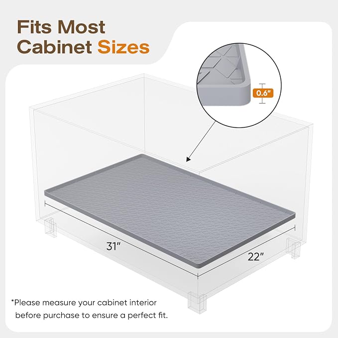 TRZZ Silicone Waterproof Under Sink Mat 31" x 22", Drip Tray and Cabinet Liner - Image 2