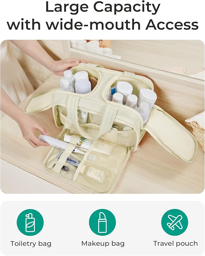 BAGSMART Travel Toiletry Bag, Crush Toiletry Bag - Image 2