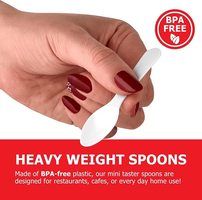 Stock Your Home 1000 Count 3-Inch Plastic Mini Taster Spoons - Image 4