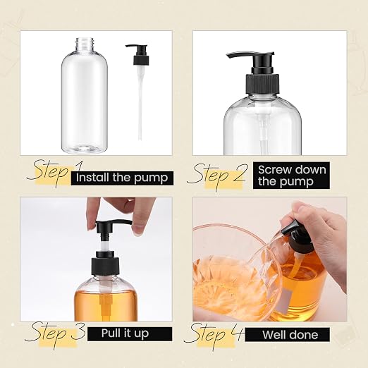 9 Pcs Coffee Syrup Dispenser Set 16.9 Oz/500 ml Plastic Coffee Syrup Dispenser - Image 5