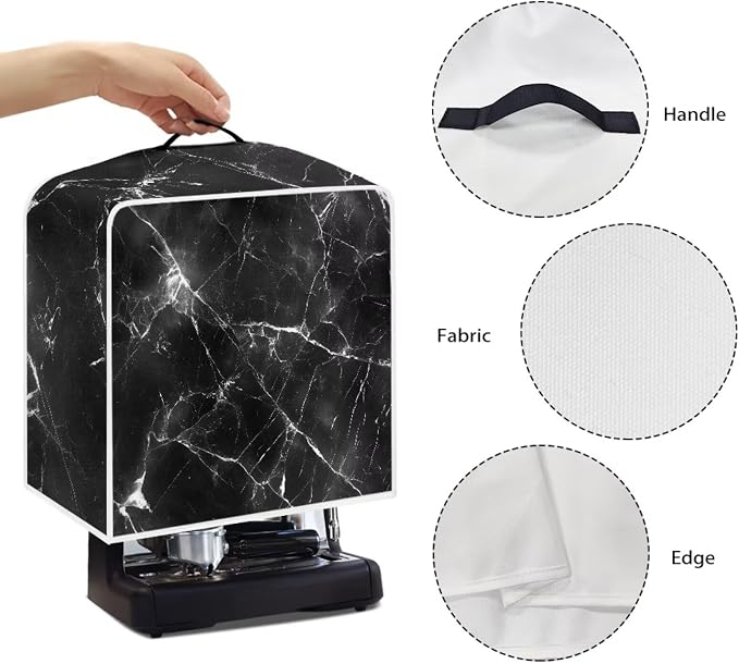 Marble Coffee Maker Cover Dust Proof Appliance Cover Machine Washable Stand - Image 5